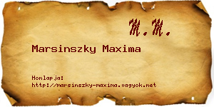 Marsinszky Maxima névjegykártya
